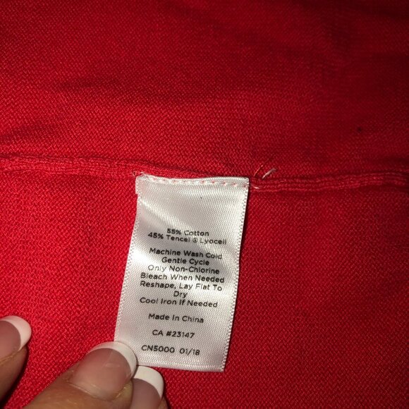 Talbots Open Front Cardigan Womens Size Medium Slit Cuffs Sweater Comfy Layering - Picture 7 of 8